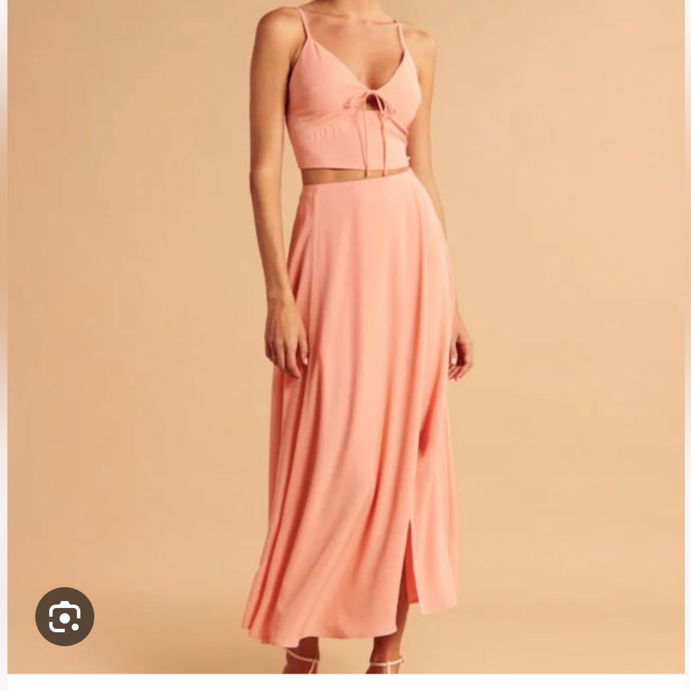 Elevated Flowy Maxi Skirt & Tie-Front Keyhole Cami